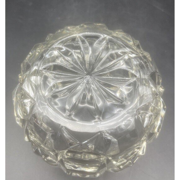 VTG Czech Clear Glass/Crystal Candy Dish W/ Lid 7” - Picture 5 of 7